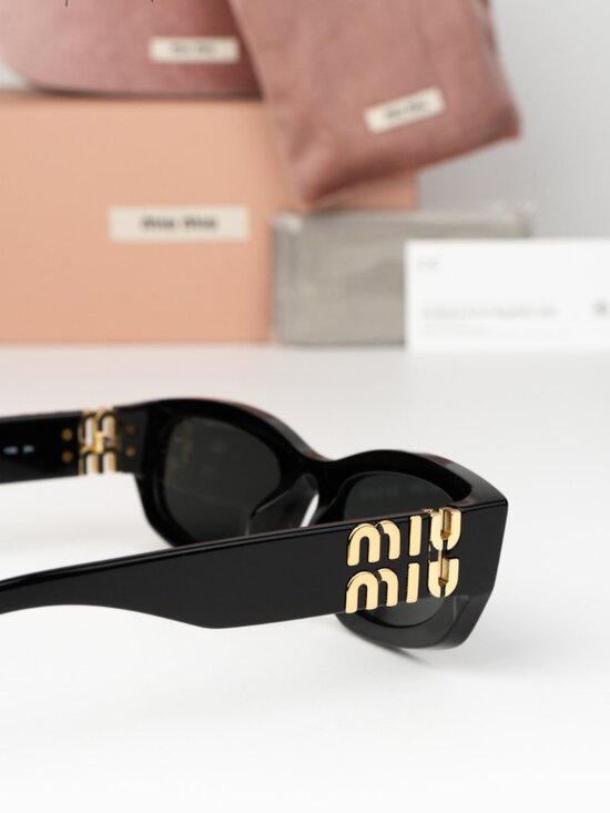 Miu Miu Women Sunglasses Black Grey Rectangle MUB04S 16K08Z NEW AUTHENTIC main image 5